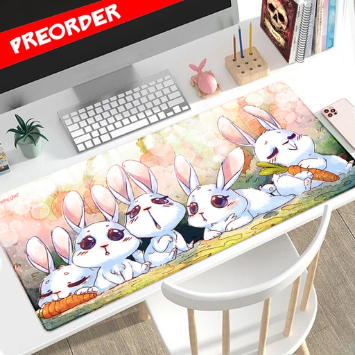 Desktop Gaming Mat - Cute Bunnies