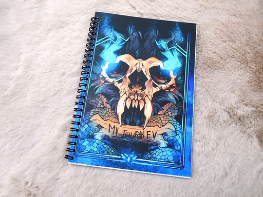 Notebook - My Journey - Blue demon skull