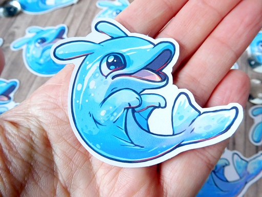 Blue Dolphin Bunny - Sticker