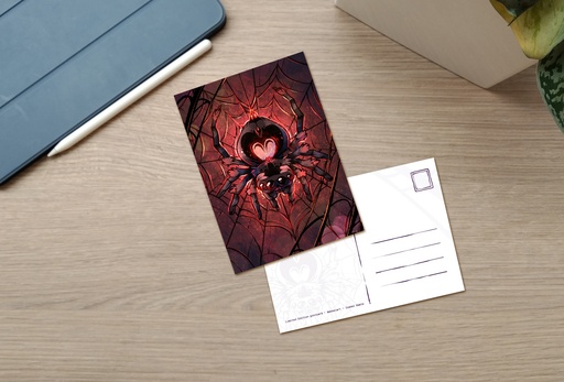I crawl into your heart - Spider valentine postcard - Limited Edition