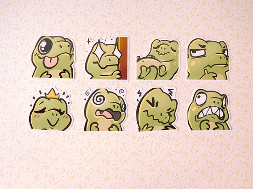 Dinosaur T-rex Emotes - Sticker set - 8 pieces