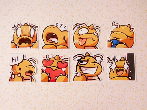 Dragonite Emotes - Sticker set - 8 pieces