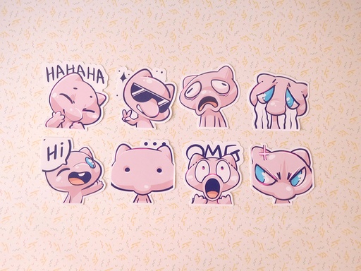 Mew Emotes - Sticker set - 8 pieces