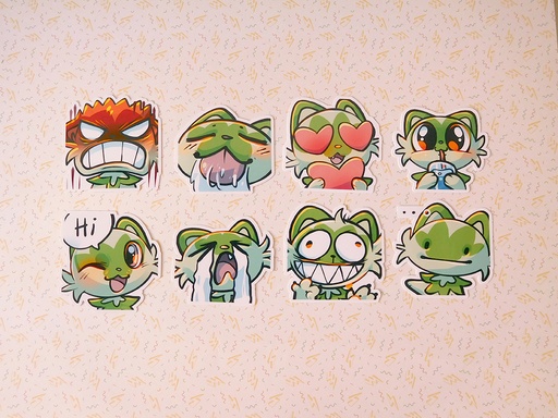 Sprigatito Emotes - Sticker set - 8 pieces