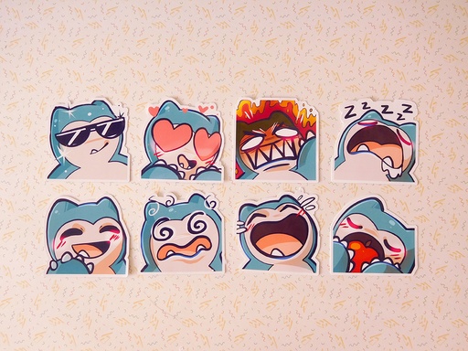 Snorlax Emotes - Pokemon - Sticker set - 8 pieces