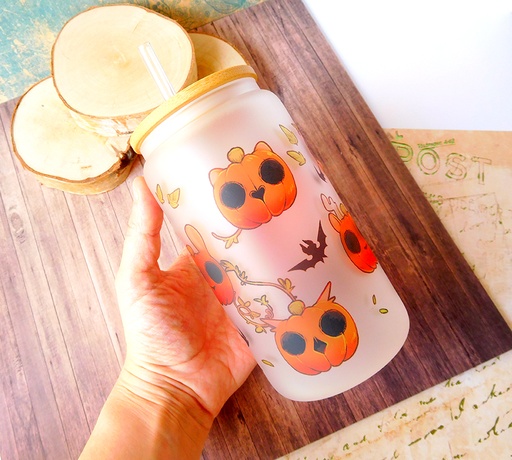 Pumpkin Animals glass tumbler