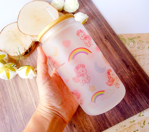 Unicorn Magic glass tumbler