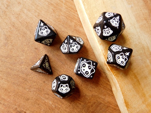 Dice Set - Demon Cat - GLOW IN THE DARK