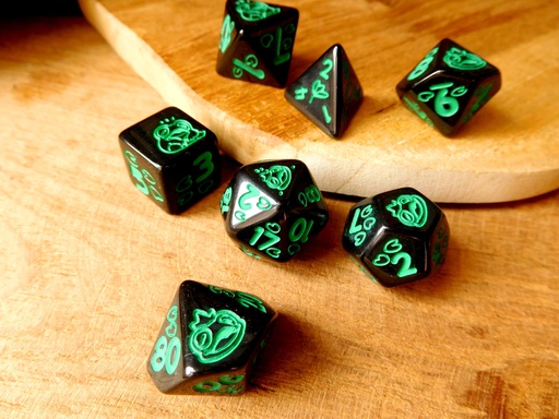 Dice Set - Green Frog