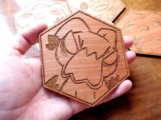 Wooden Coaster - Mimikyu - Angry