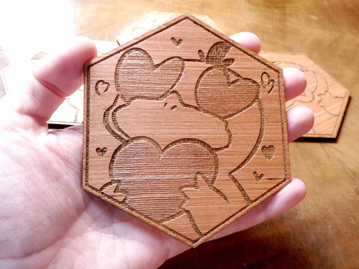 Wooden Coaster - Psyduck - Love