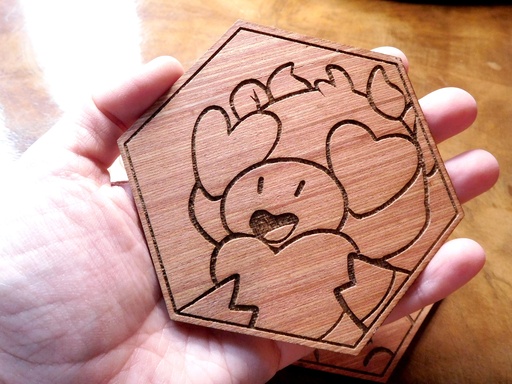 Wooden Coaster - Cow Love