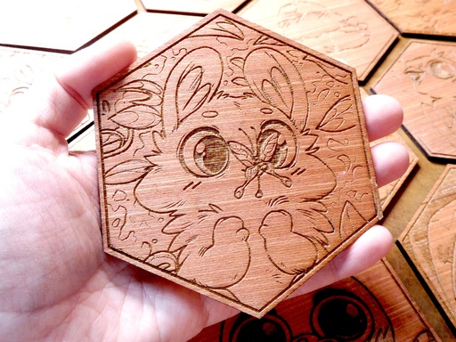 Wooden Coaster - Bunny and the Butterfly