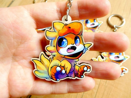 Cosplay Kitty - Chocobo - Wooden keychain