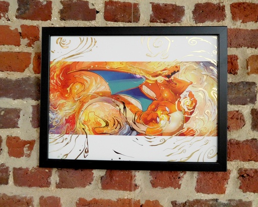 Pokemon Charizard- Gold Foil Print - Numbered and Limited edition