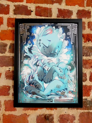 Sleeping Night Spirit - Silver Foil Print - Numbered and Limited edition