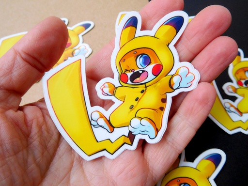 Cosplay Kitty Pikachu Onesie Vinyl Sticker
