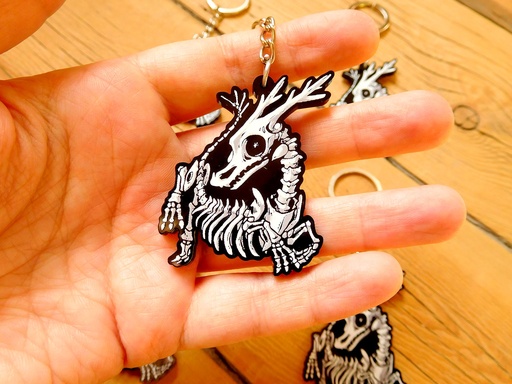 Skeleton Dragon - Black Acrylic keychain