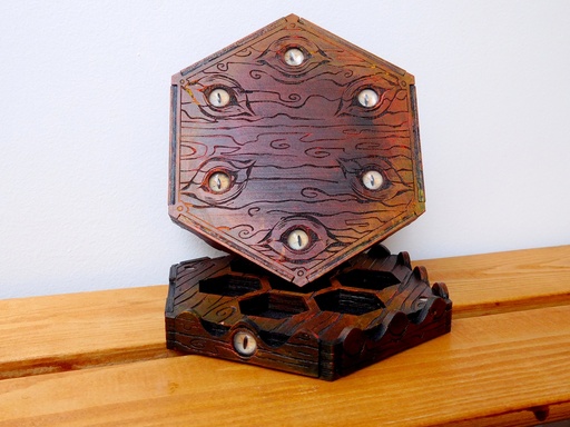 Dice Tray - Burned wood Mimic