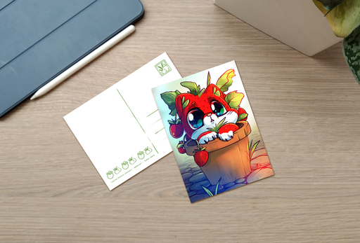 Postcard - Strawberry Kitty