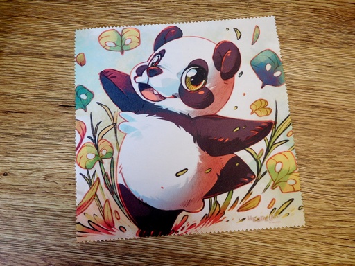 Lens cleaning Happy Panda - microfiber cloth - cloth for glasses and screens - Webbelart