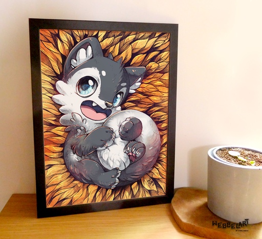 A3 Print Wolf Puppy