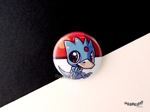 Button - Golduck - 38mm Badge - #055