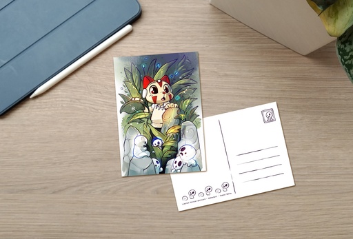 Postcard - Cosplay Kitty - Princess Mononoke ( limited edition)